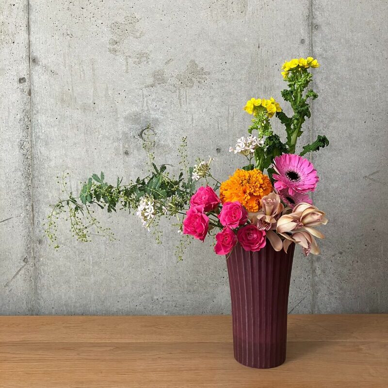 日本総合園芸「アレンジメント花材コース」で届いたお花で製作したアレンジメント